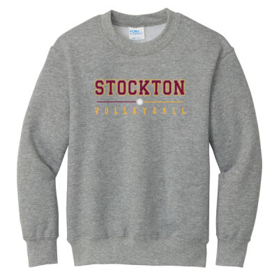 Stockton Volleyball 2026 Logo 1 - Youth Core Fleece Crewneck Sweatshirt Thumbnail