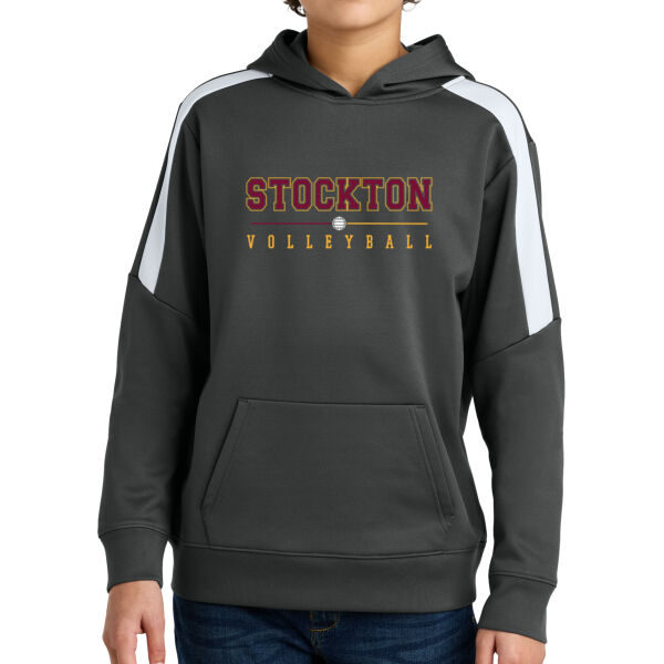 Stockton Volleyball 2026 Logo 1 - Youth Sport Wick ® Fleece United Pullover Hoodie Thumbnail