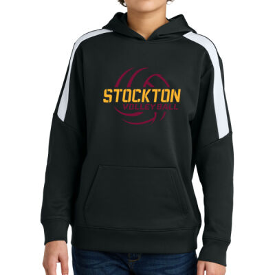 Stockton Volleyball 2026 Logo 2 - Youth Sport Wick ® Fleece United Pullover Hoodie Thumbnail
