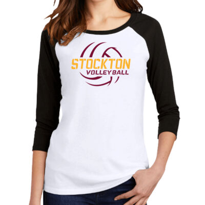 Stockton Volleyball 2026 Logo 2 - Women's Perfect Tri ® 3/4 Sleeve Raglan Thumbnail