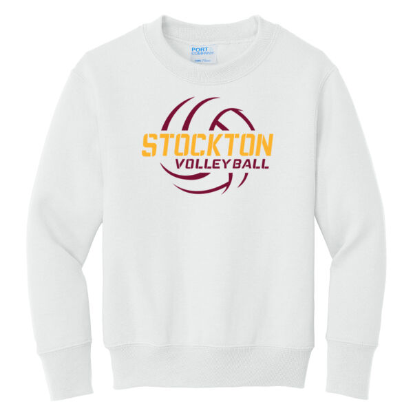 Stockton Volleyball 2026 Logo 2 - Youth Core Fleece Crewneck Sweatshirt Thumbnail