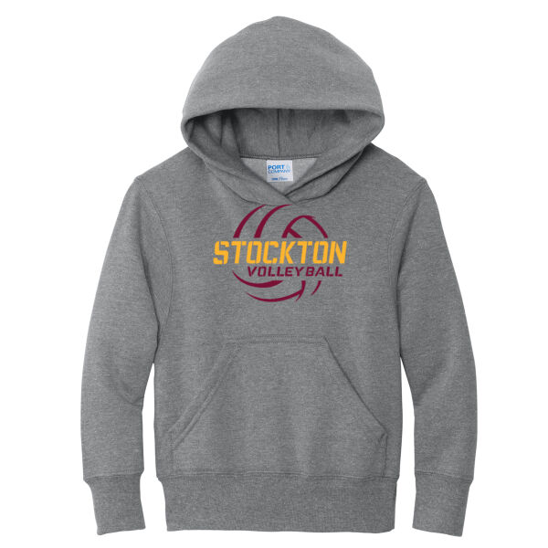 Stockton Volleyball 2026 Logo 2 - Youth Core Fleece Pullover Hooded Sweatshirt Thumbnail